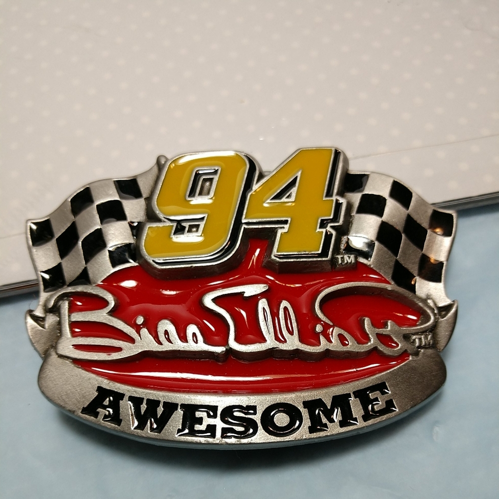 🆕💥NWOT Bill Elliott Awesome Pewter Belt Buckle Dated 1997
